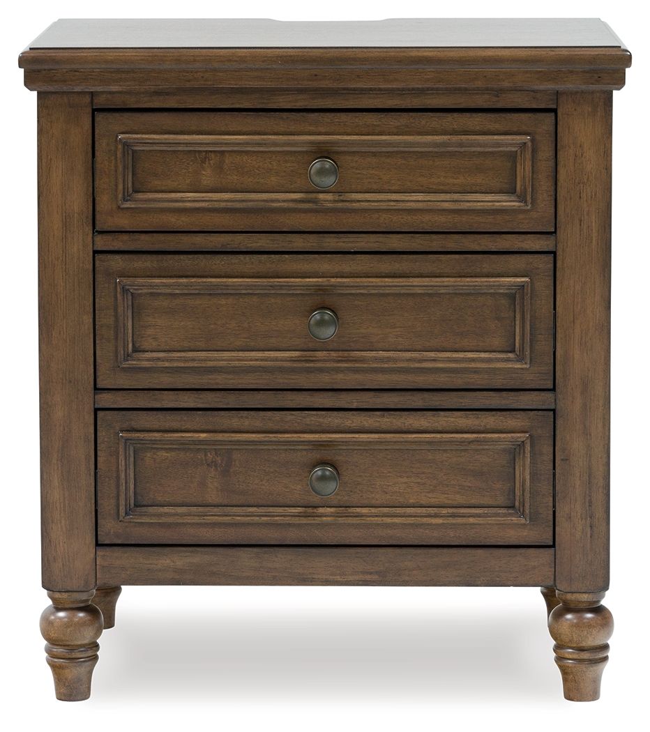Sturlayne - Three Drawer Night Stand - Brown – view 4