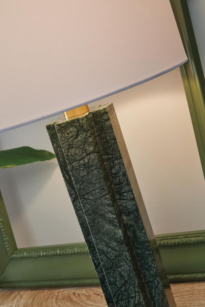 Keegan - Marble Table Lamp - Green by Ashley – view 4