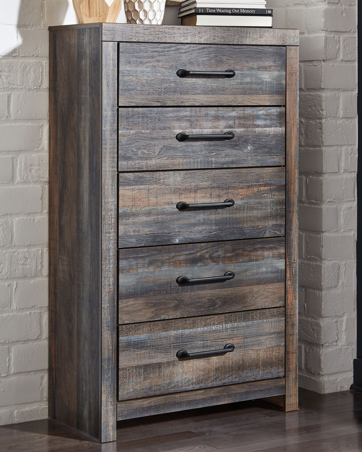Drystan - Five Drawer Chest - Brown / Beige by Ashley – view 4