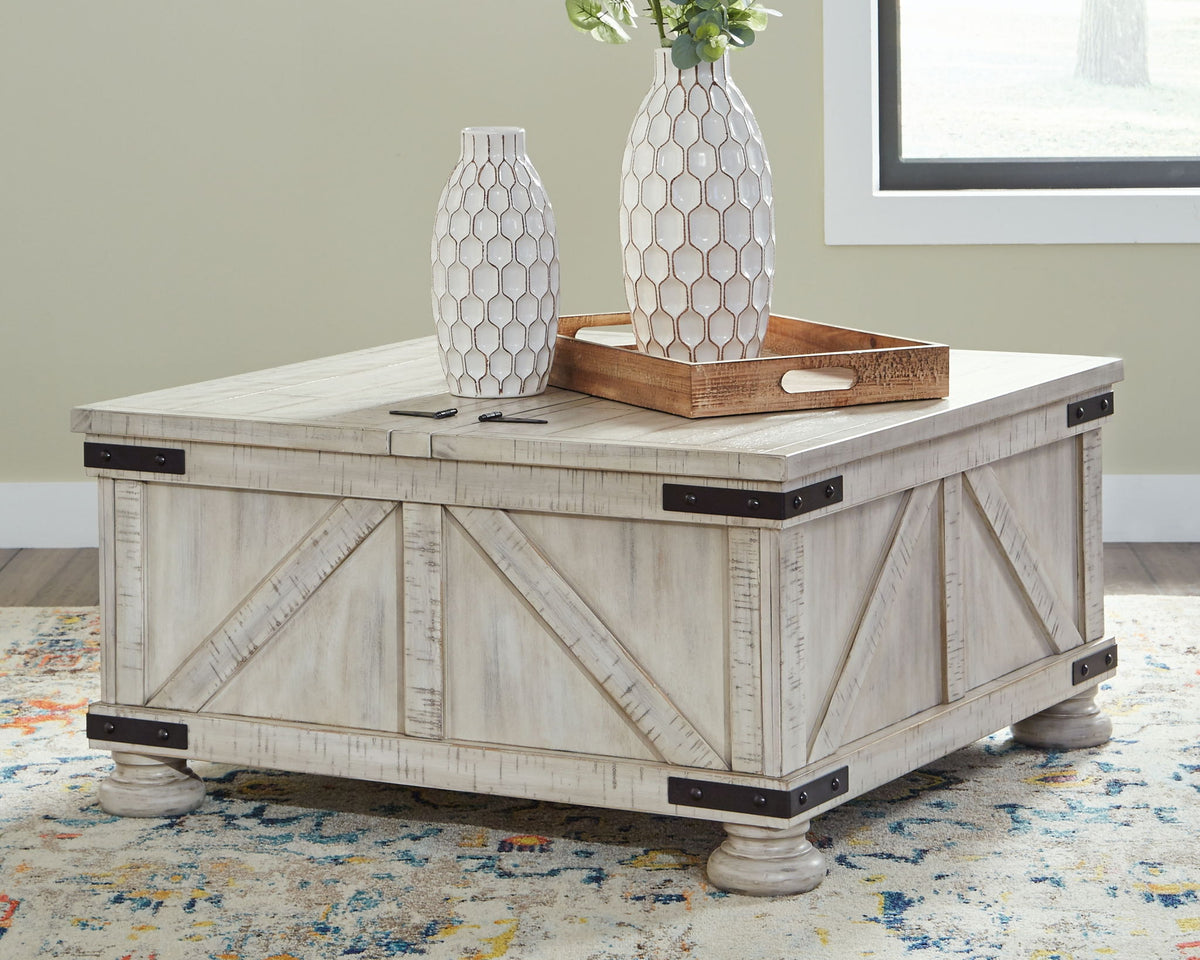 Carynhurst - Cocktail Table with Storage - Whitewash by Ashley – view 4