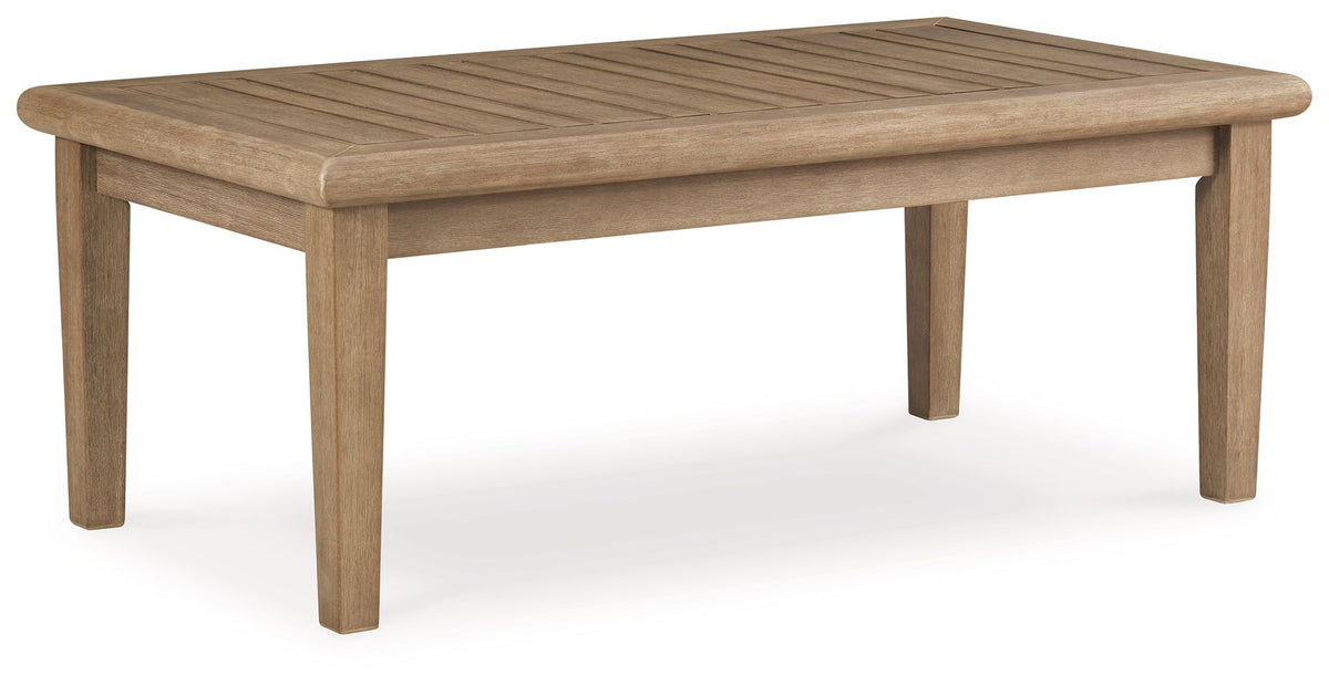Carter Hall - Rectangular Cocktail Table - Beige by Ashley – Coffee Tables