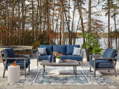 Gali - Sofa / Chairs / Table Set (Set of 4) - Gray / Blue by Ashley – view 4