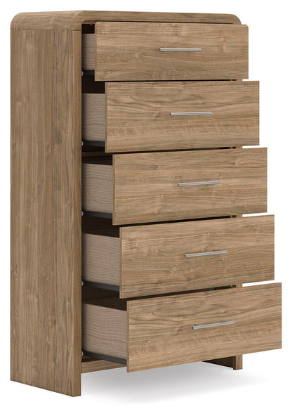 Gramburg - Five Drawer Chest - Warm Natural Brown by Ashley – view 4