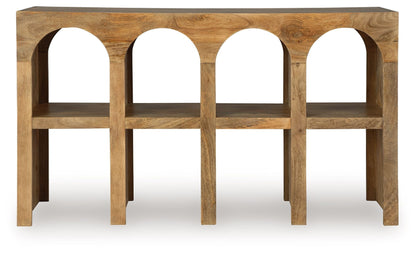 Luzmanacy - Console Sofa Table - Natural Brown by Ashley – view 4