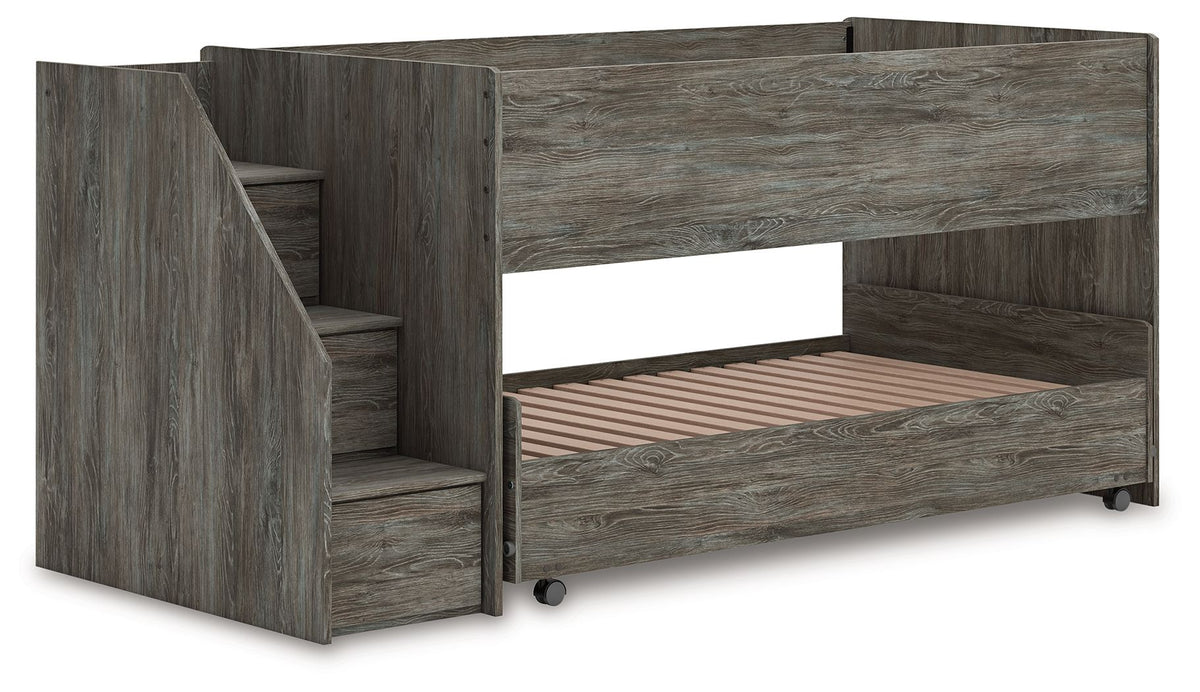 Frandern - Twin Over Twin Loft Bed - Gray by Ashley – view 4