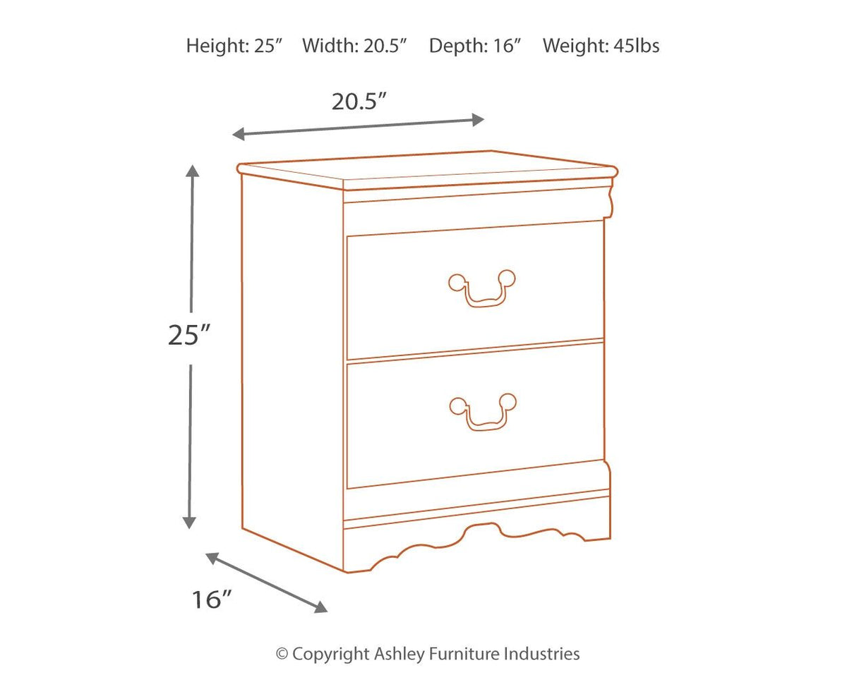 Anarasia - Two Drawer Night Stand - White by Ashley – view 4
