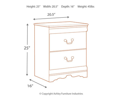 Anarasia - Two Drawer Night Stand - White by Ashley – view 4