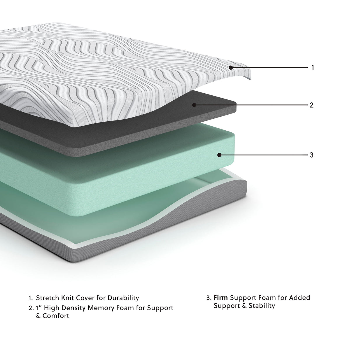 8 Inch Memory Foam - Rv King Mattress - White by Ashley – view 3