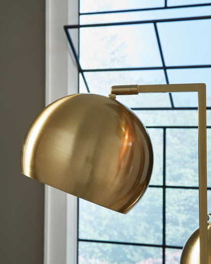 Sorcha - Metal Floor Lamp - Gold Finish / Black by Ashley – view 4