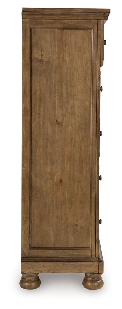 Feddinger - Five Drawer Chest - Medium Brown by Ashley – view 4