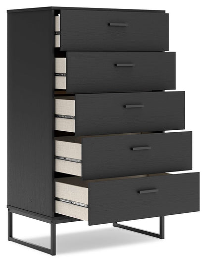Socalle - Five Drawer Chest - Black by Ashley – view 4