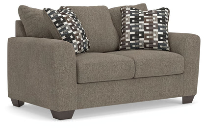 Triston-Peaks - Loveseat - Suede – Stationary Loveseats