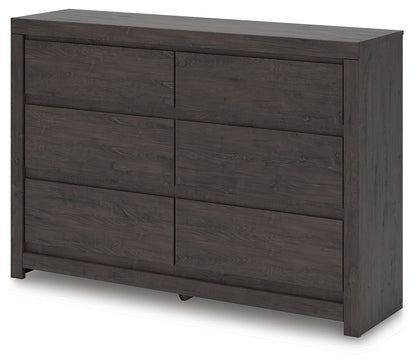 Fraluna - Six Drawer Dresser - Charcoal by Ashley – view 4