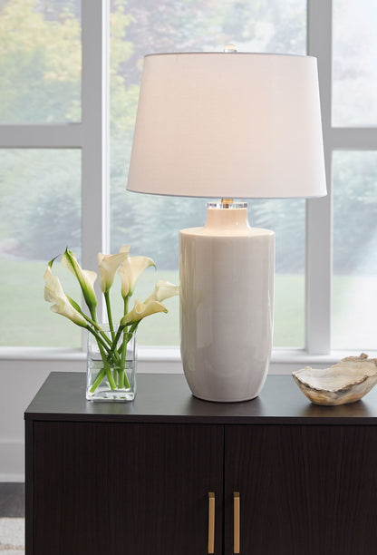 Cylener - Ceramic Table Lamp - Off White by Ashley – view 4