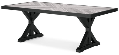 Beachcroft - Rectangular Dining Table With Umbrella Option - Black / Light Gray by Ashley – view 4