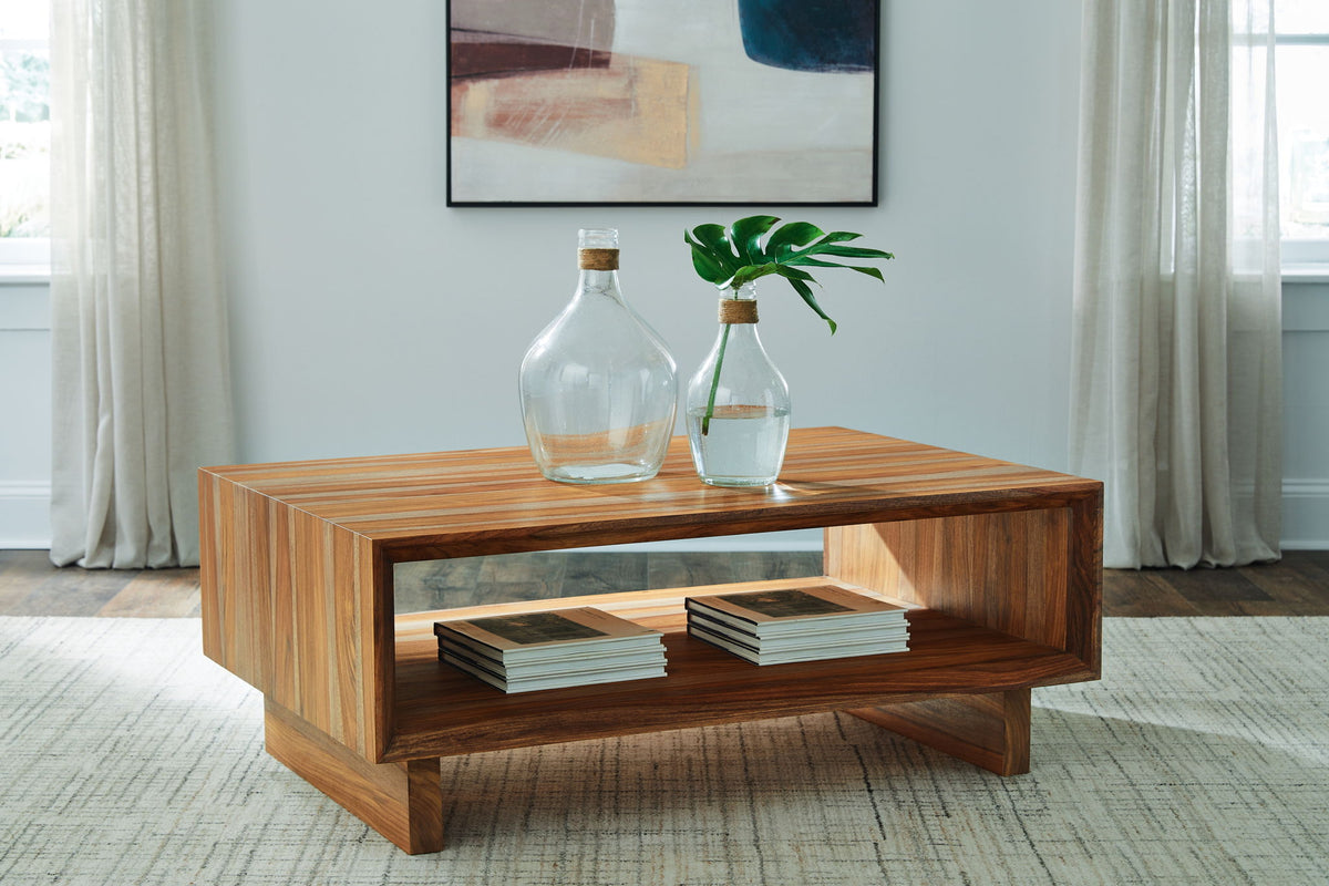 Dressonni - Rectangular Cocktail Table - Brown by Ashley – view 4
