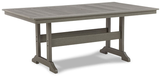 Visola - Rectangular Dining Table With Umbrella Option - Gray by Ashley – Dining Tables