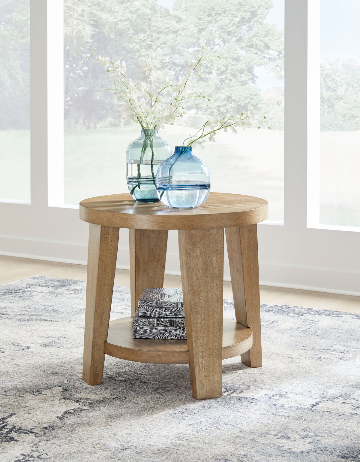Kristiland - Round End Table - Light Brown by Ashley – view 4