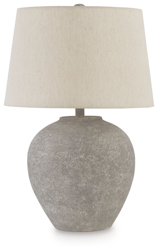 Dreward - Paper Table Lamp - Distressed Gray by Ashley – Table Lamps