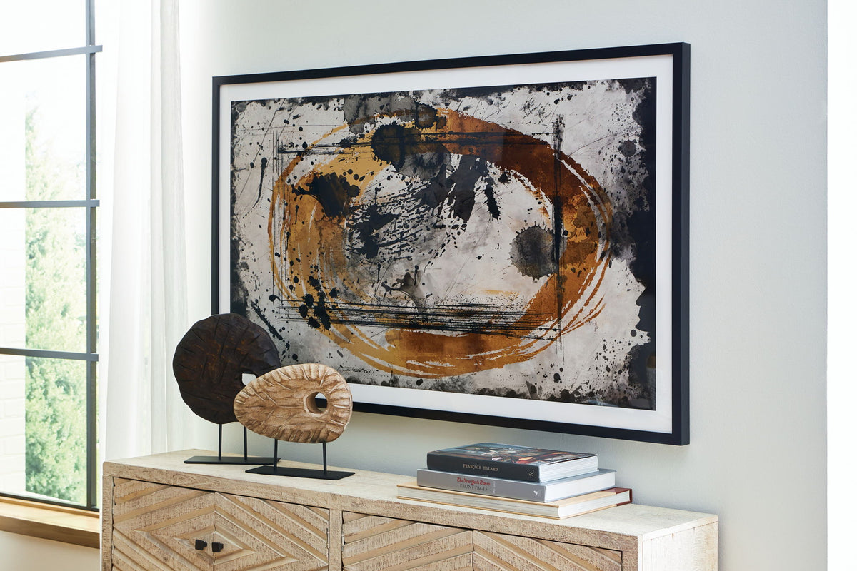 Clefting - Wall Art - Black / Caramel / Tan by Ashley – view 4