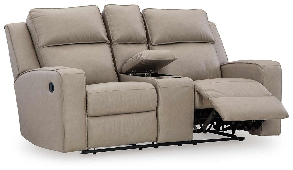 Lavenhorne - Double Reclining Loveseat With Console - Pebble by Ashley – view 4
