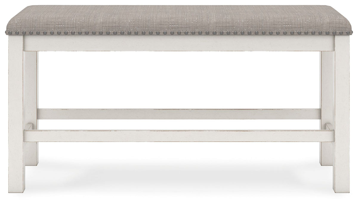 Robbinsdale - Dbl Counter Height Upholstered Dining Bench - Antique White by Ashley – view 4