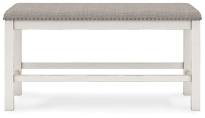 Robbinsdale - Dbl Counter Height Upholstered Dining Bench - Antique White by Ashley – view 4