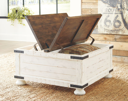 Wystfield - Cocktail Table with Storage - White / Brown by Ashley – view 4